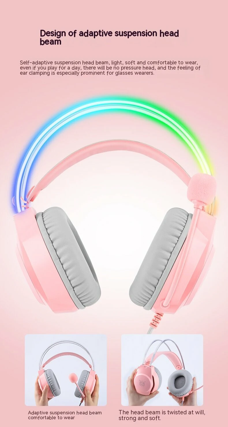 ONIKUMA X26 Wired Gaming Headset - Pink