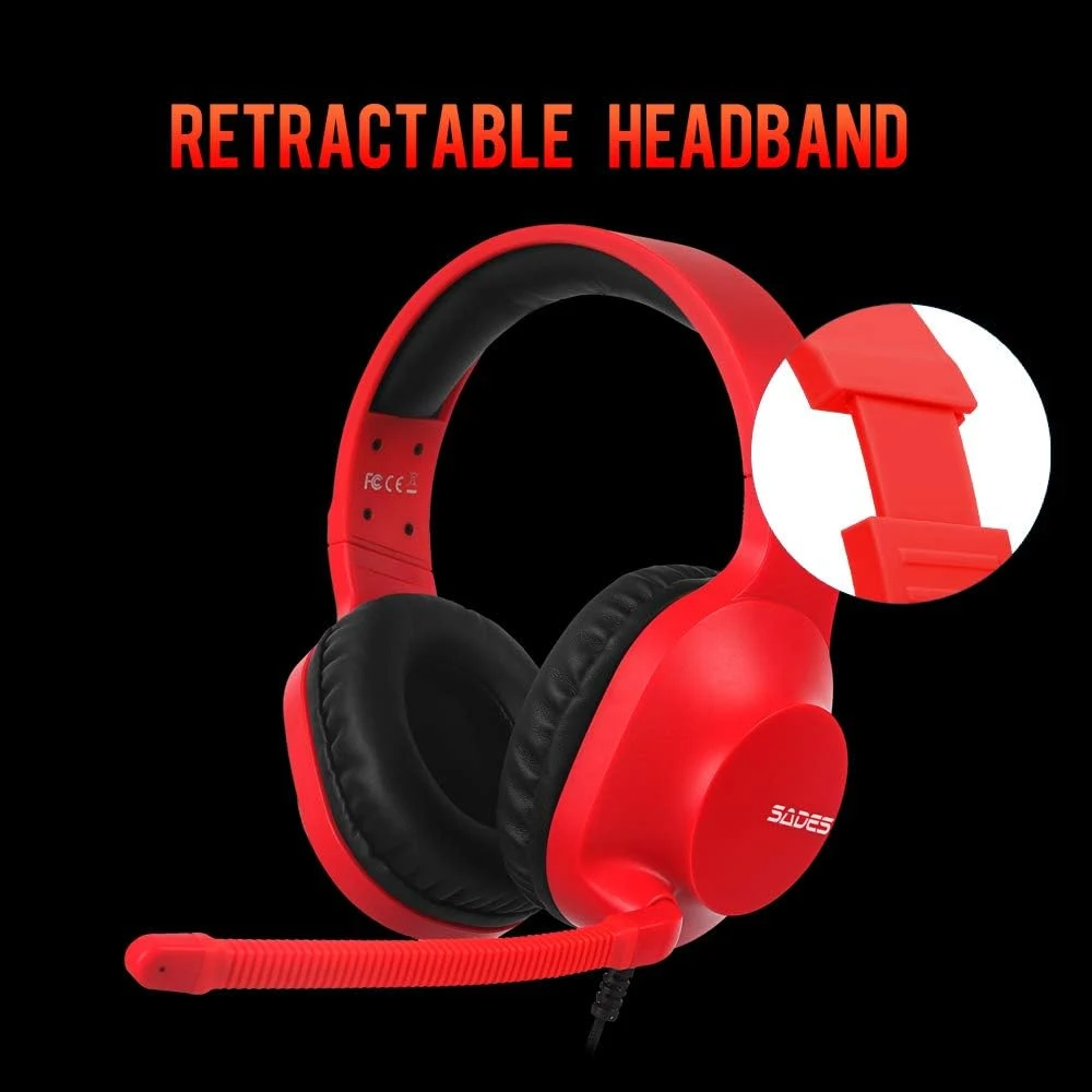 SADES Spirits SA-721 Wired Gaming Headphone - Red - Open Sealed