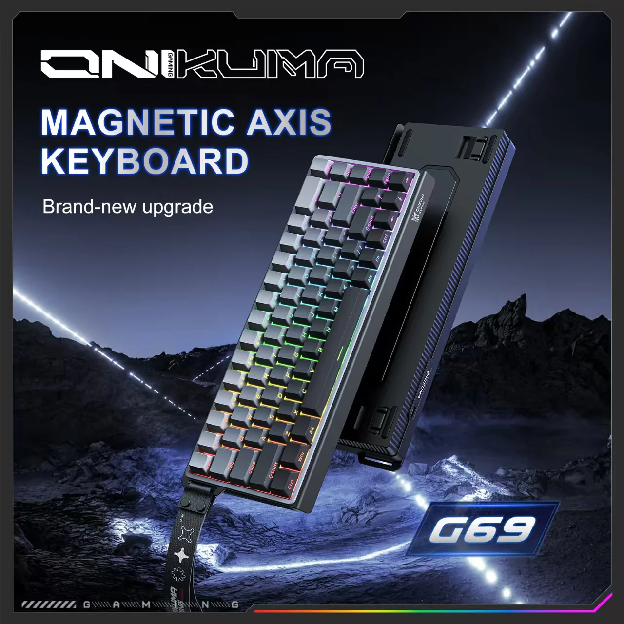 ONIKUMA G69 RGB Wired Hall-Effect Magnetic Gaming Keyboard - Black