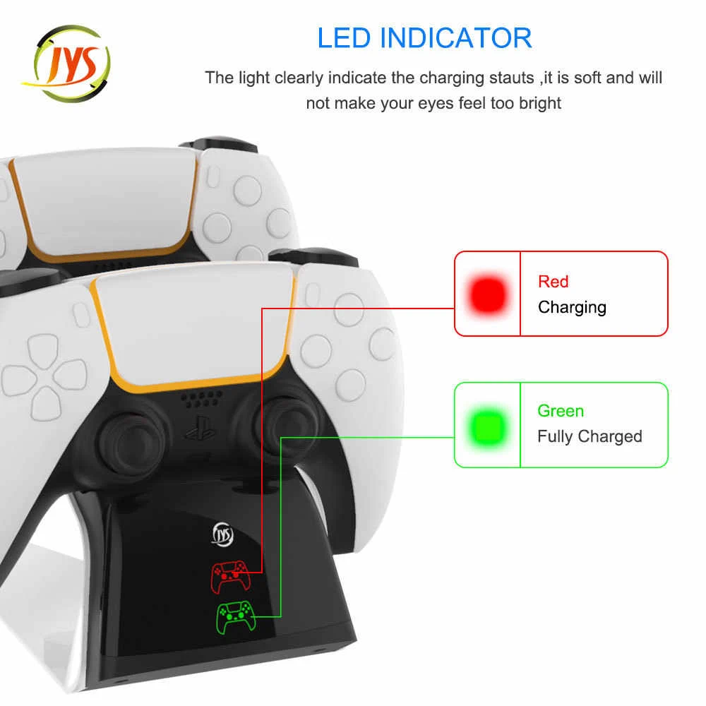 LED charging indicator for PS5 controller charger