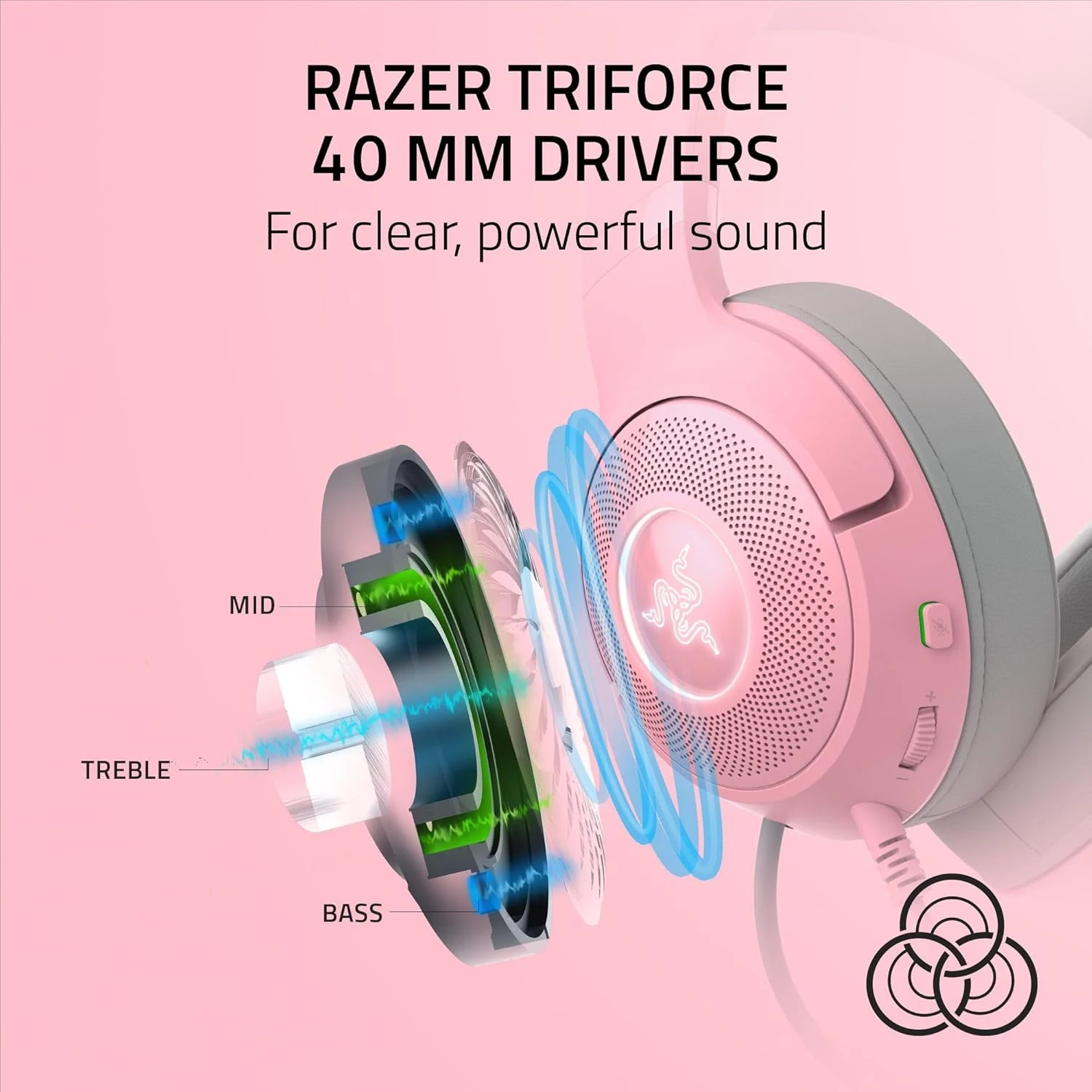Razer Kraken Kitty V2 Wired RGB Gaming Headset - Quartz Pink