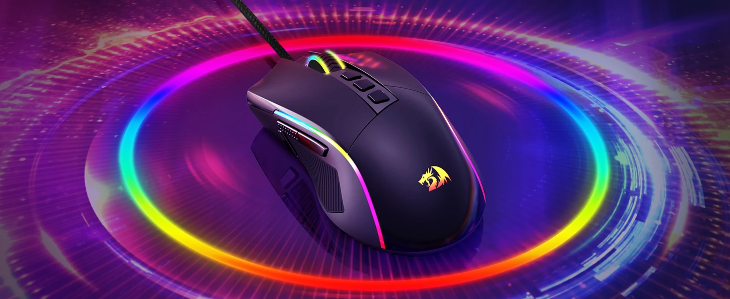 ريدراجون M812 بلانك ماوس ألعاب RGB سلكي 16000 DPI – أسود