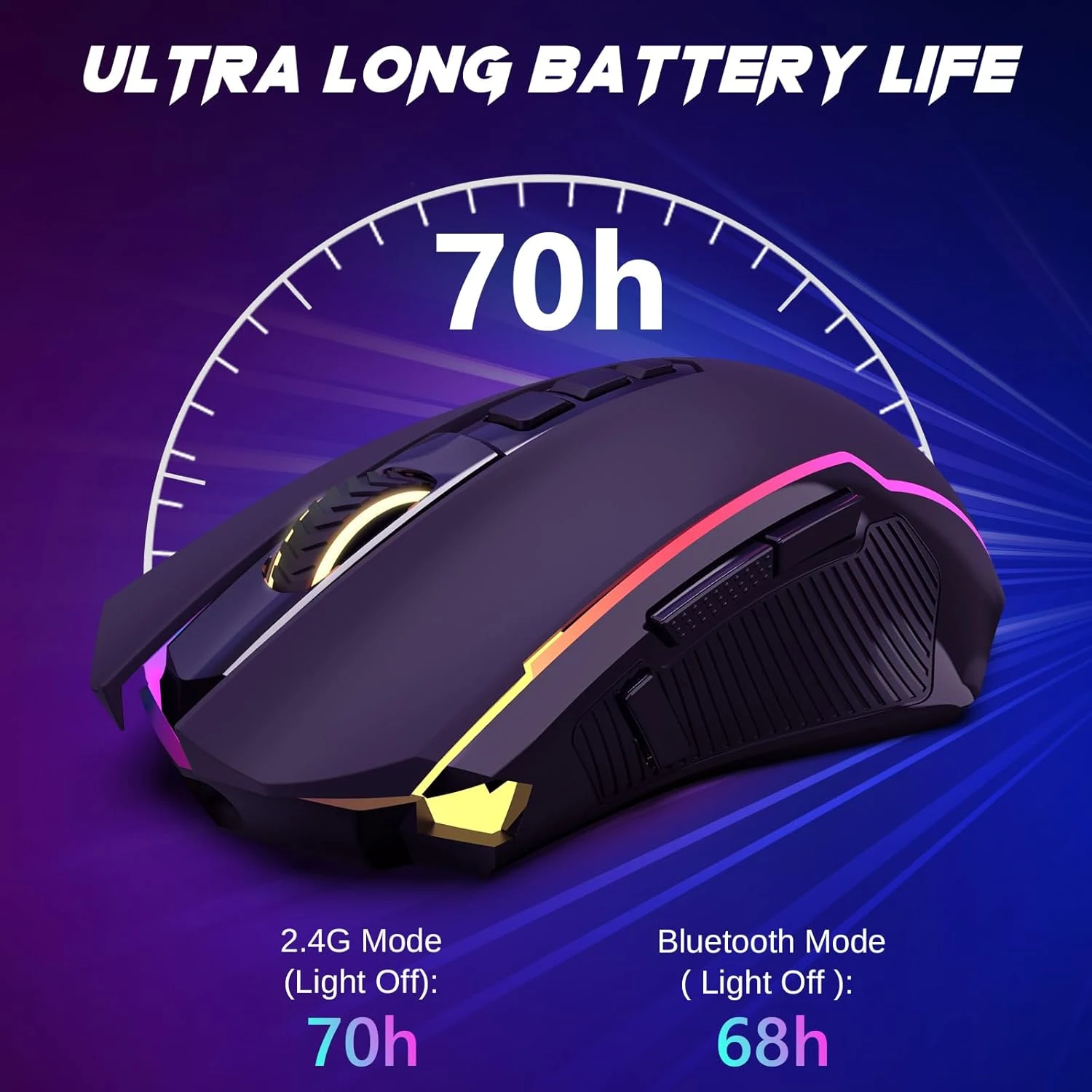 Redragon M914 RGB Tri Mode Gaming Mouse - Black