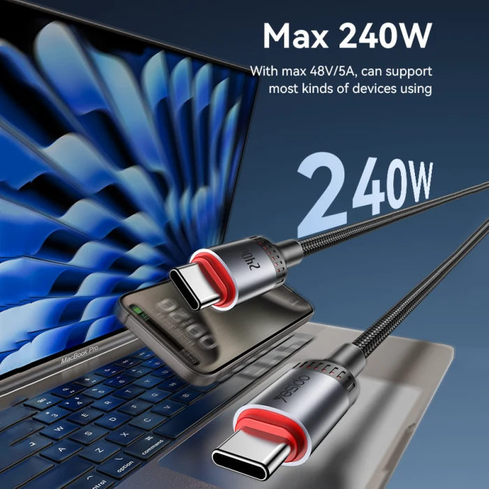 Yesido CA186 240W Type-C To Type-C Braided Data Cable 2M