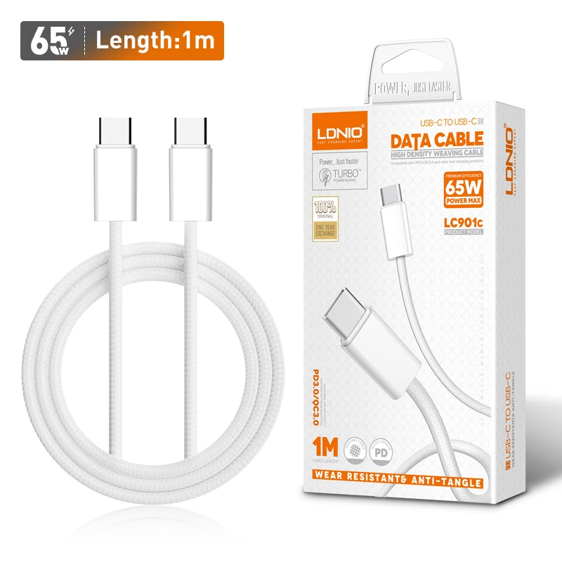 LDNIO LC901-C Fast Charging Data Cable Type-C To Type-C
