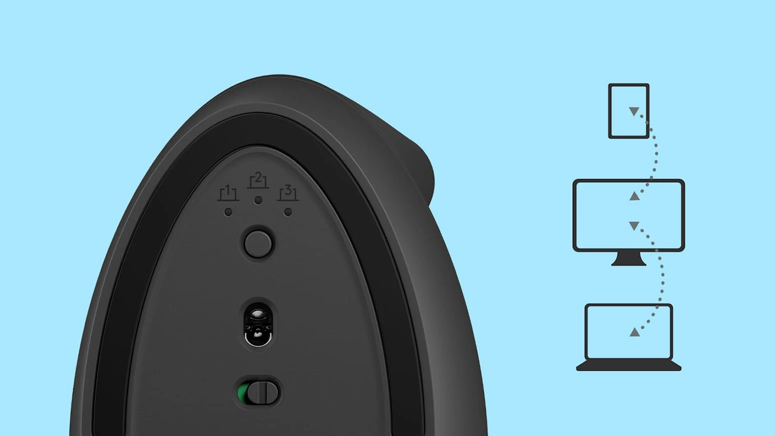 Logitech Lift Vertical Ergonomic Wireless Mouse - Graphite