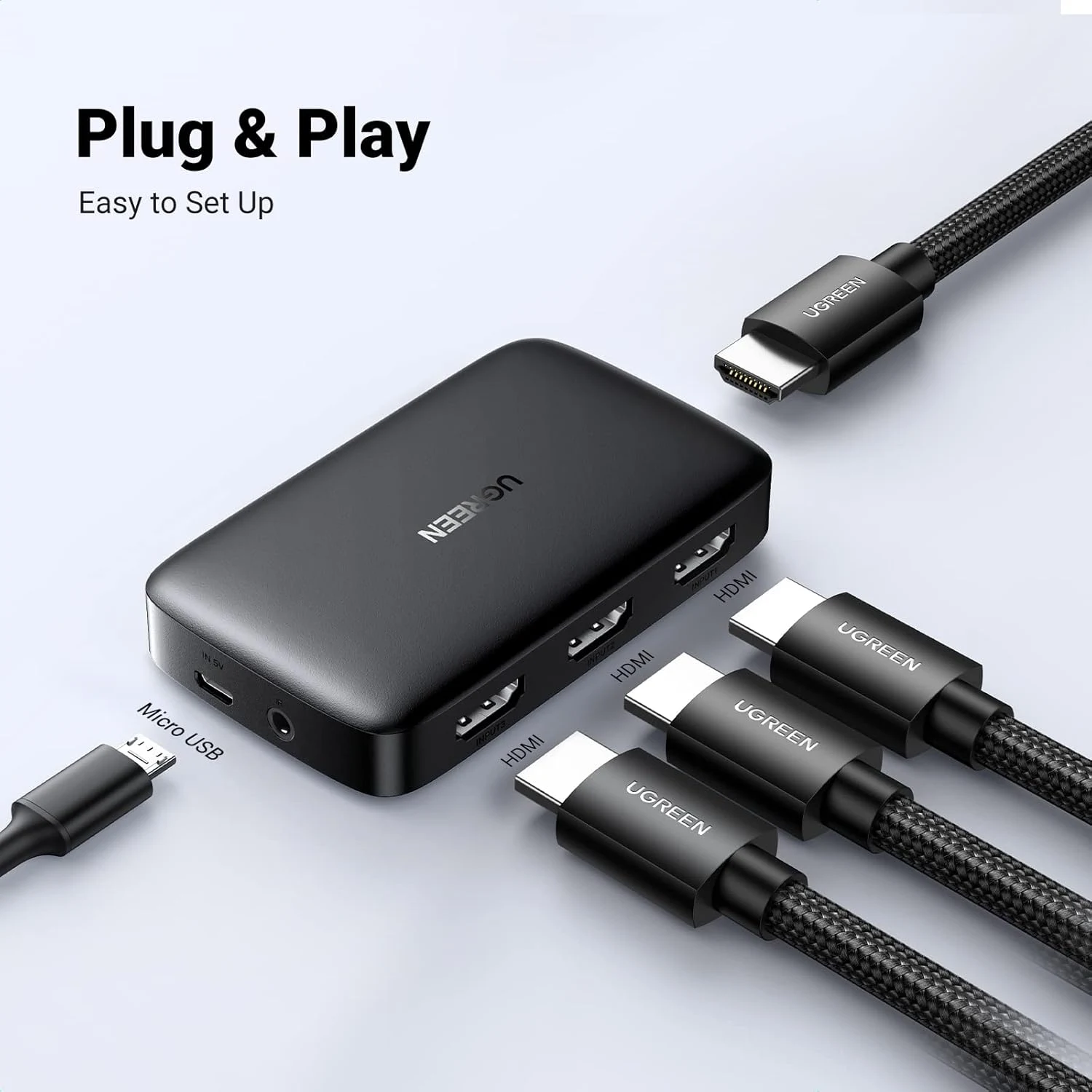 UGREEN CM332 HDMI Switcher 3 In 1 Out 4K@30HZ