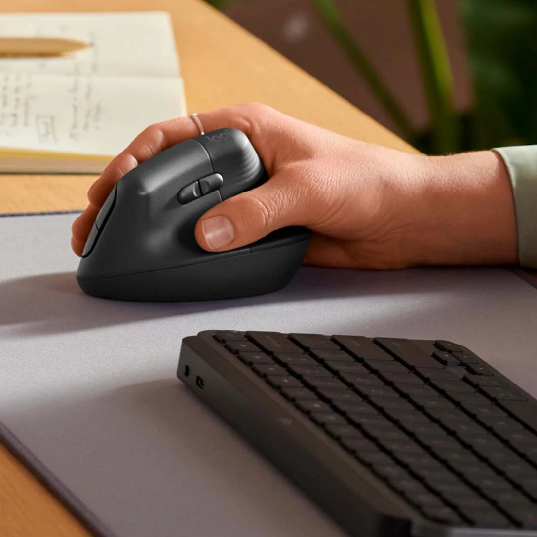 Logitech Lift Vertical Ergonomic Wireless Mouse - Graphite