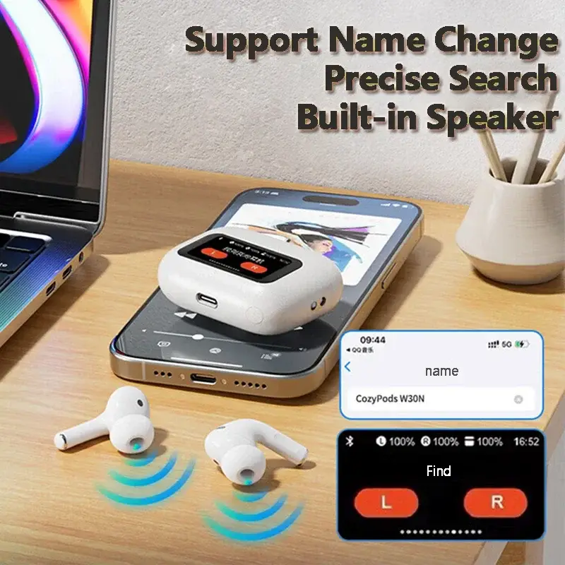 REMAX Cozybuds W30N ANC+ENC Bluetooth Wireless Earbuds - White