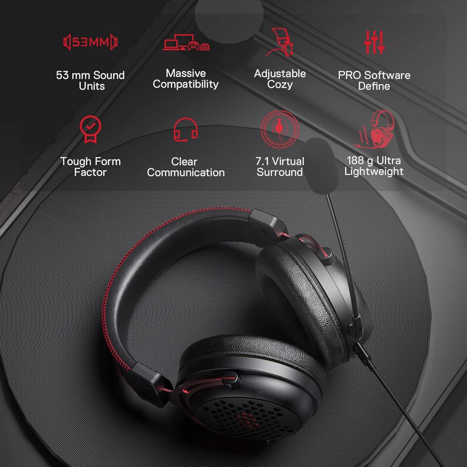 Redragon H386 Detachable Noise-Cancelling Microphone
