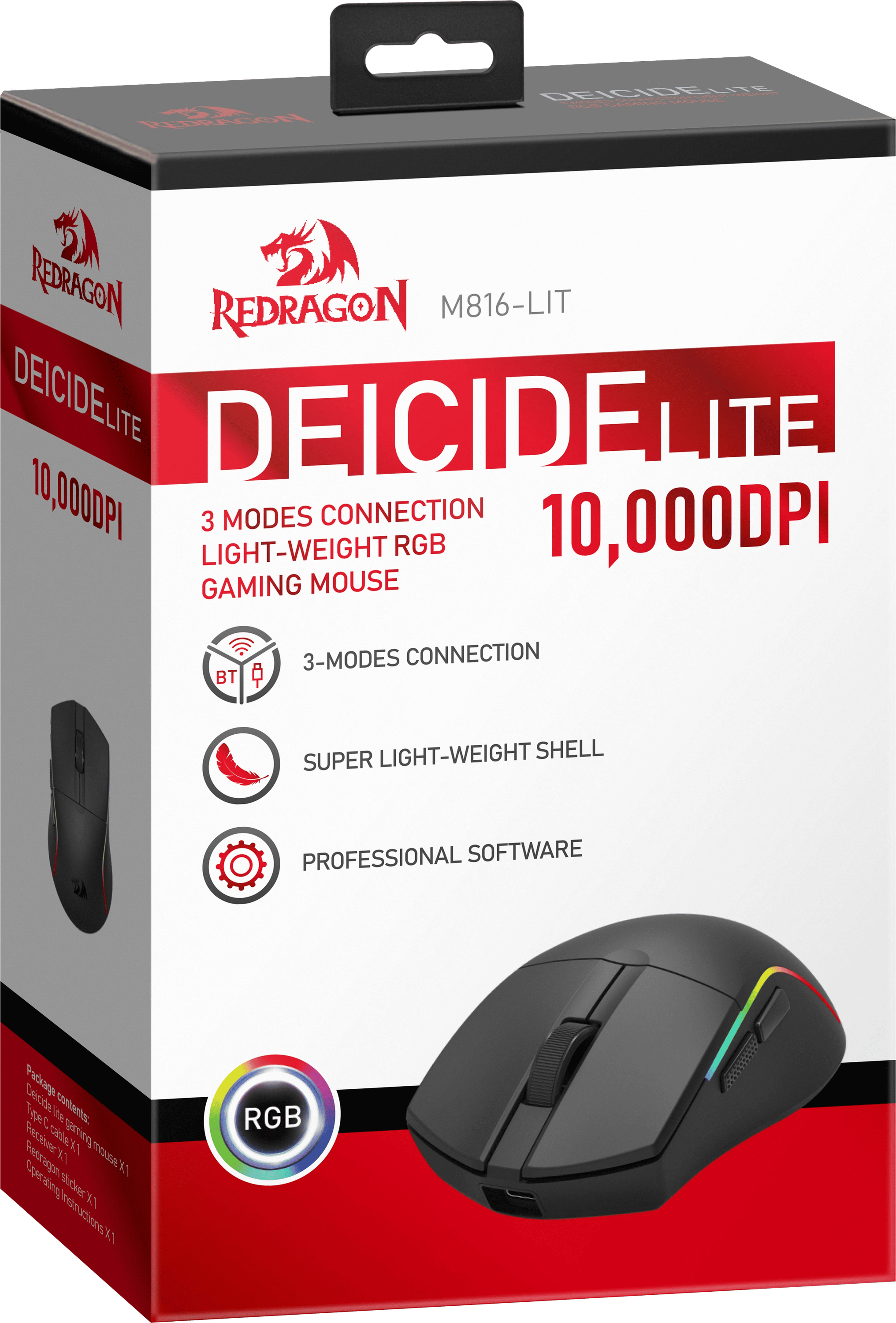 Redragon M816-LIT DEICIDE LITE RGB Wireless Gaming Mouse - Black