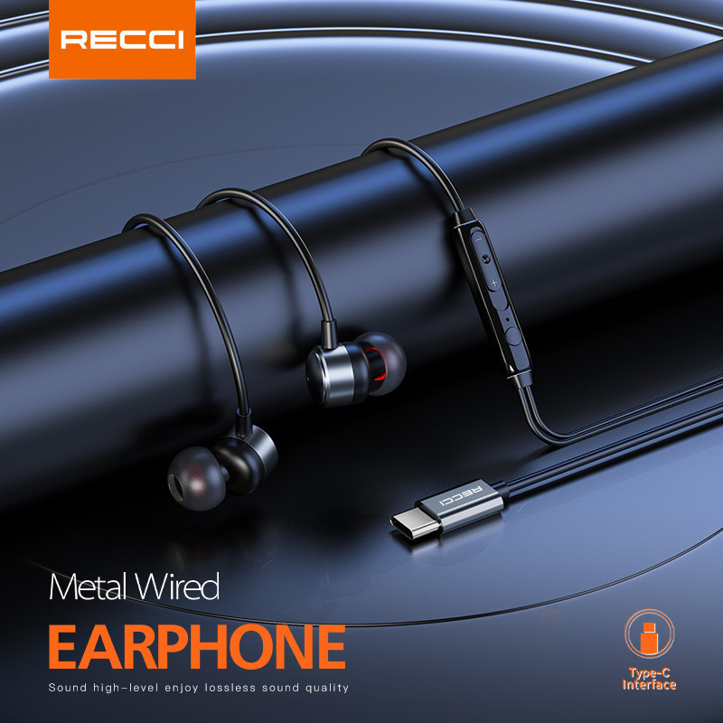 ريسّي Recci REP-L38 سماعة أذن سلكية تايب-سي – 1.2 متر