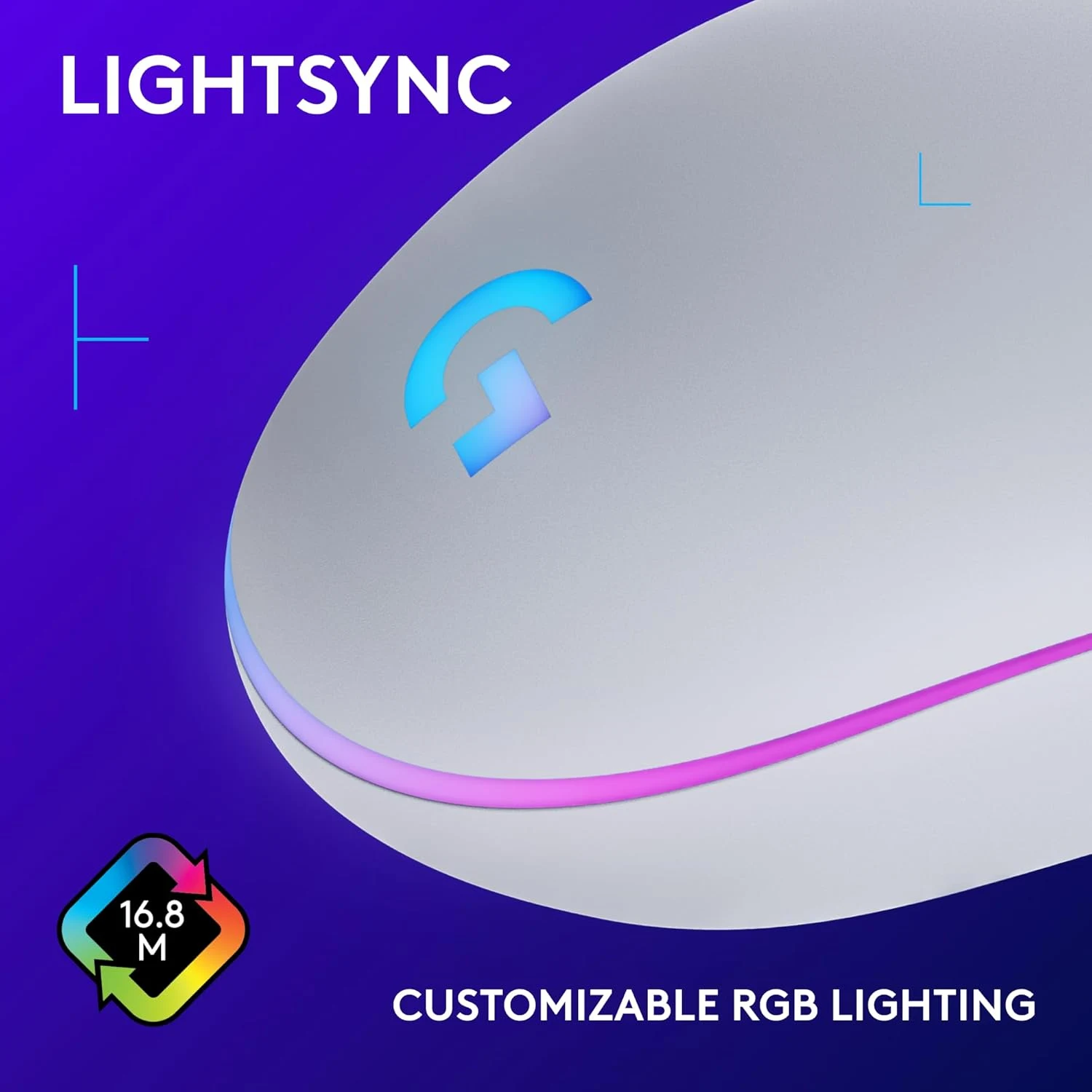 Logitech G203 Wired Gaming Mouse - white