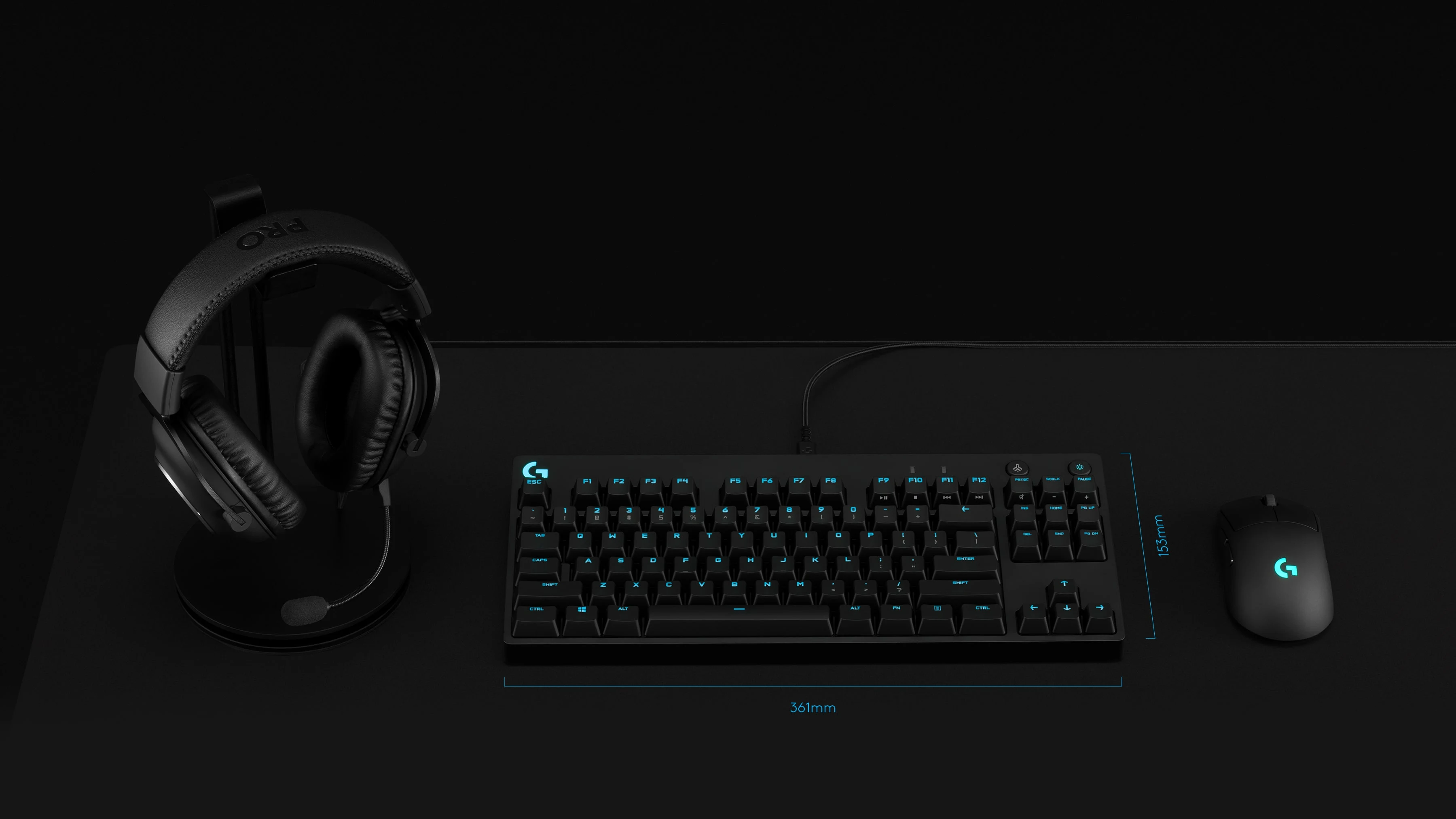 Logitech G PRO RGB Gaming Wired Keyboard with Mechanical Blue Clicky Switches - Black