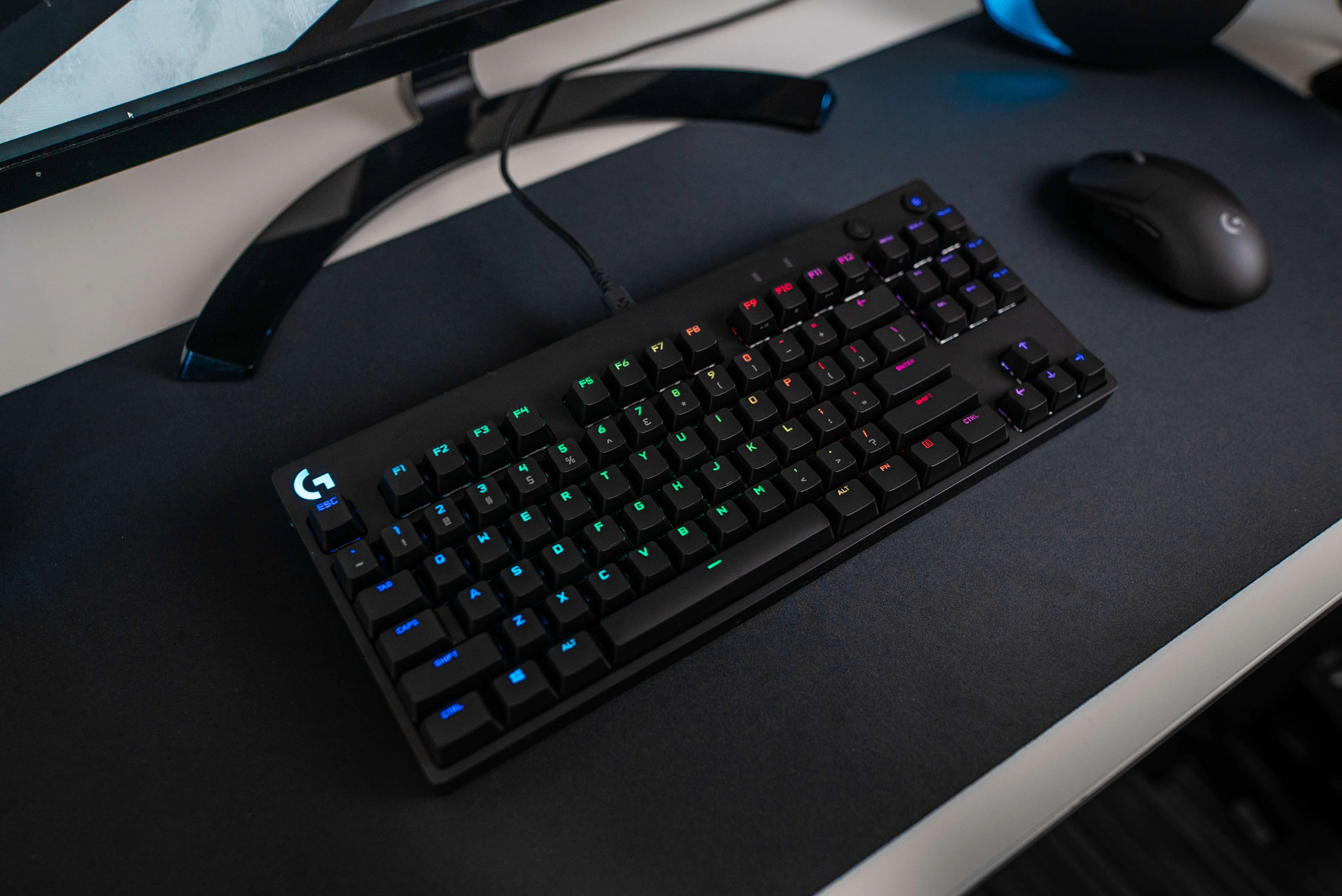 Logitech G PRO RGB Gaming Wired Keyboard with Mechanical Blue Clicky Switches - Black