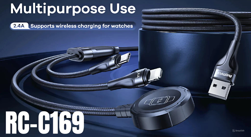Remax RC-C169 3 in 1 Charging Cable 1.2M - Black