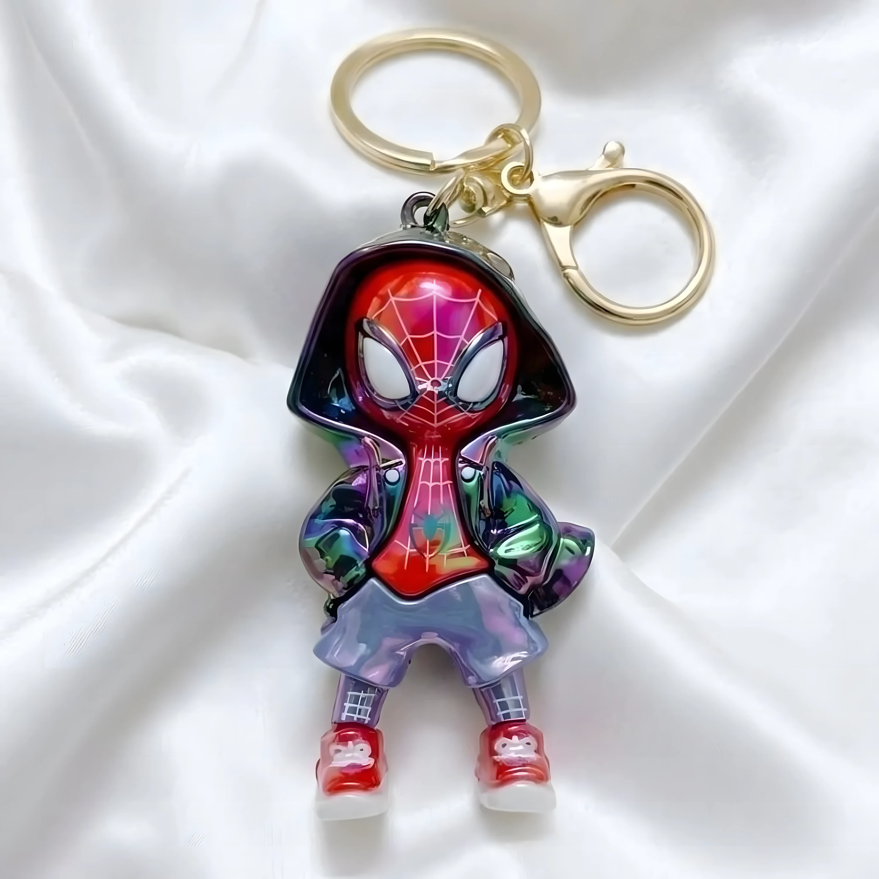 Marvel Spider-Man Miles Morales Black Hoodie Red Strap Keychain