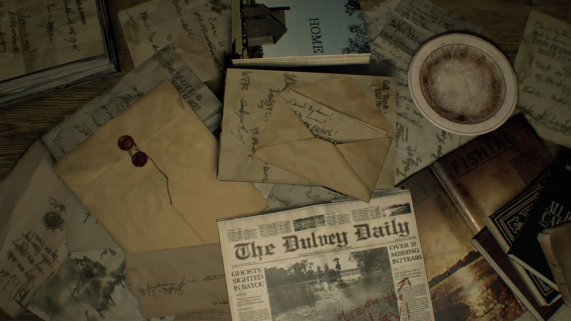 لقطة شاشة من Resident Evil 7 تعرض ممر قصر بيكر على PS5