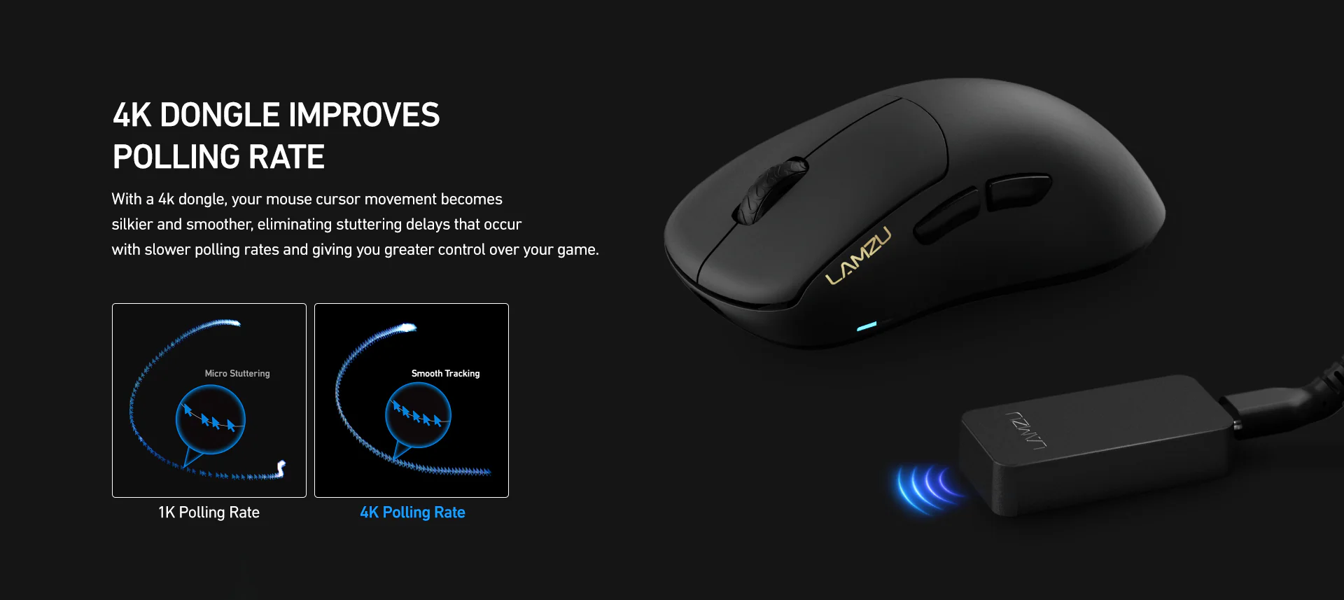 Lamzu Thorn 4K - Wireless Gaming Mouse - Black