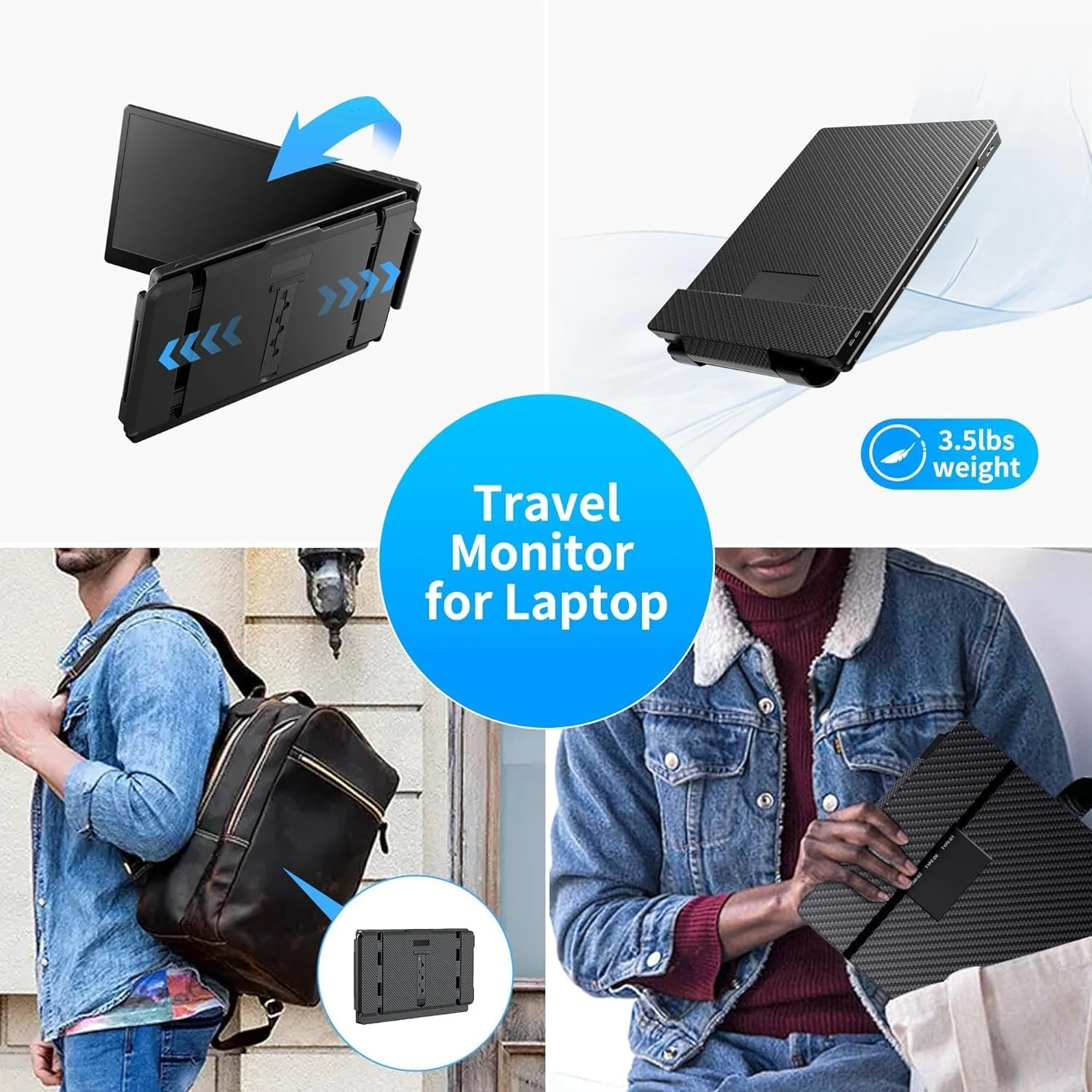 V2COM S2 14-Inch FHD IPS Triple Laptop Screen Extender
