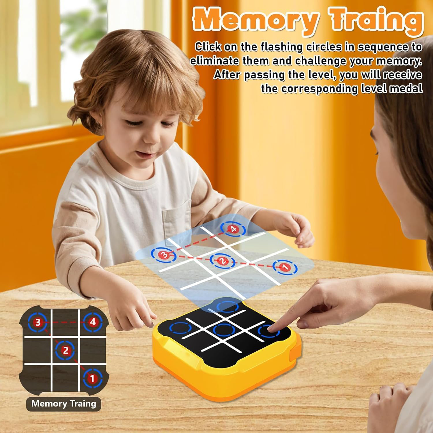 Yellow electronic X-O game