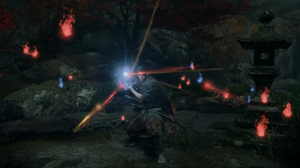 Musashi using the supernatural Oni Gauntlet