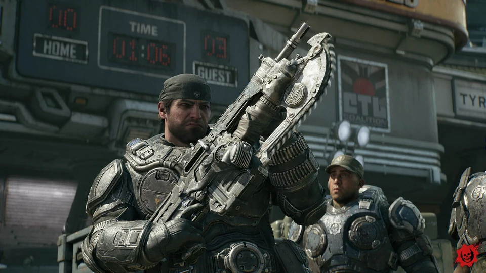 Marcus and Dom fighting together during the E-Day campaign