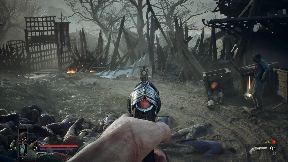 William confronting a powerful mutated enemy during a difficult battle