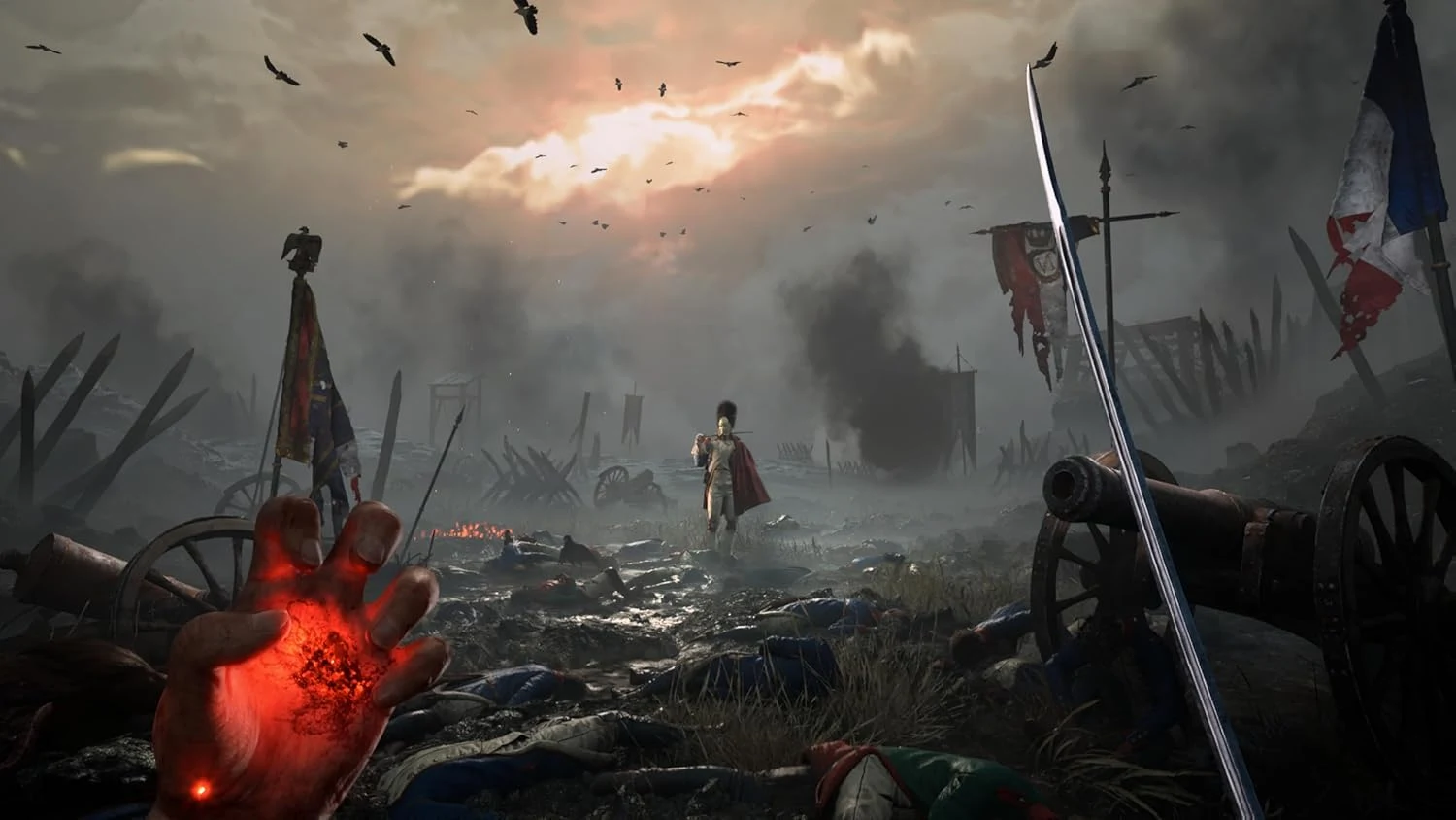 Valor Mortis key art showing a soldier surrounded by the horrors of Napoleonic Europe