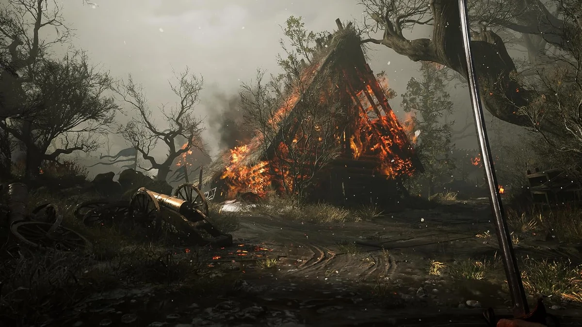 A mechanical soldier confronting the player in Valor Mortis