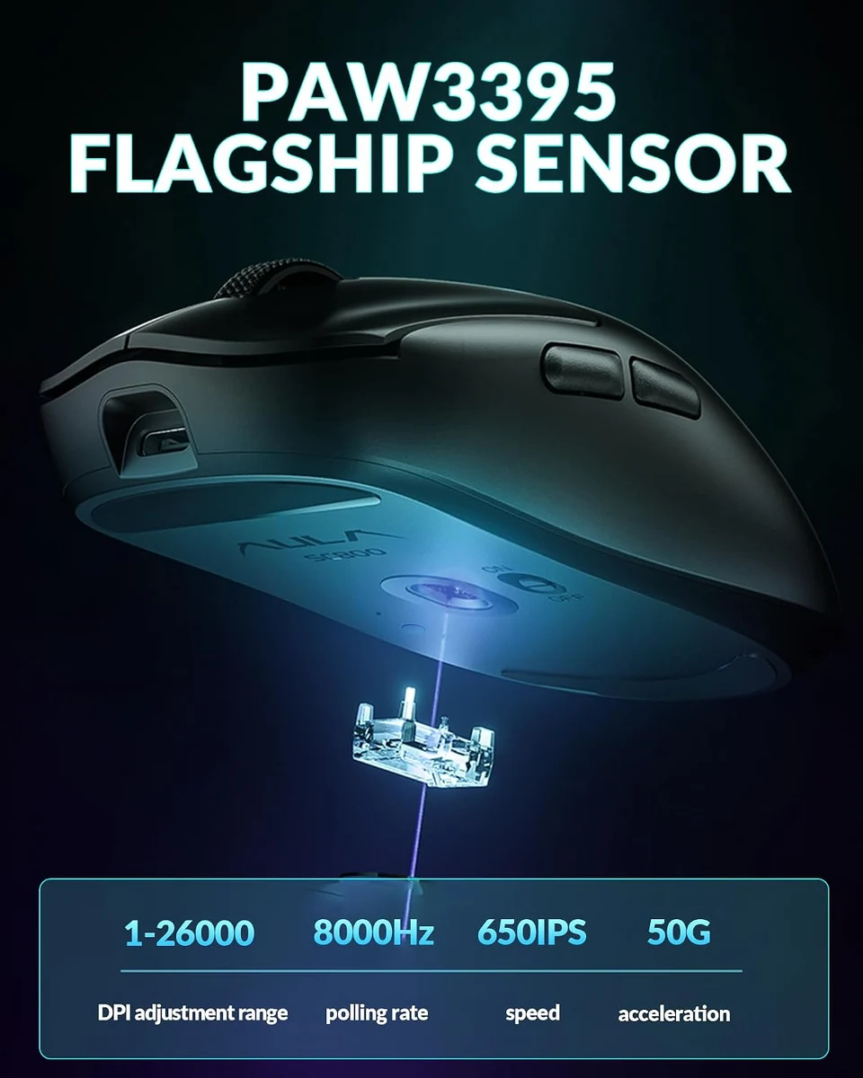 AULA SC800 Black gaming mouse viewed from above