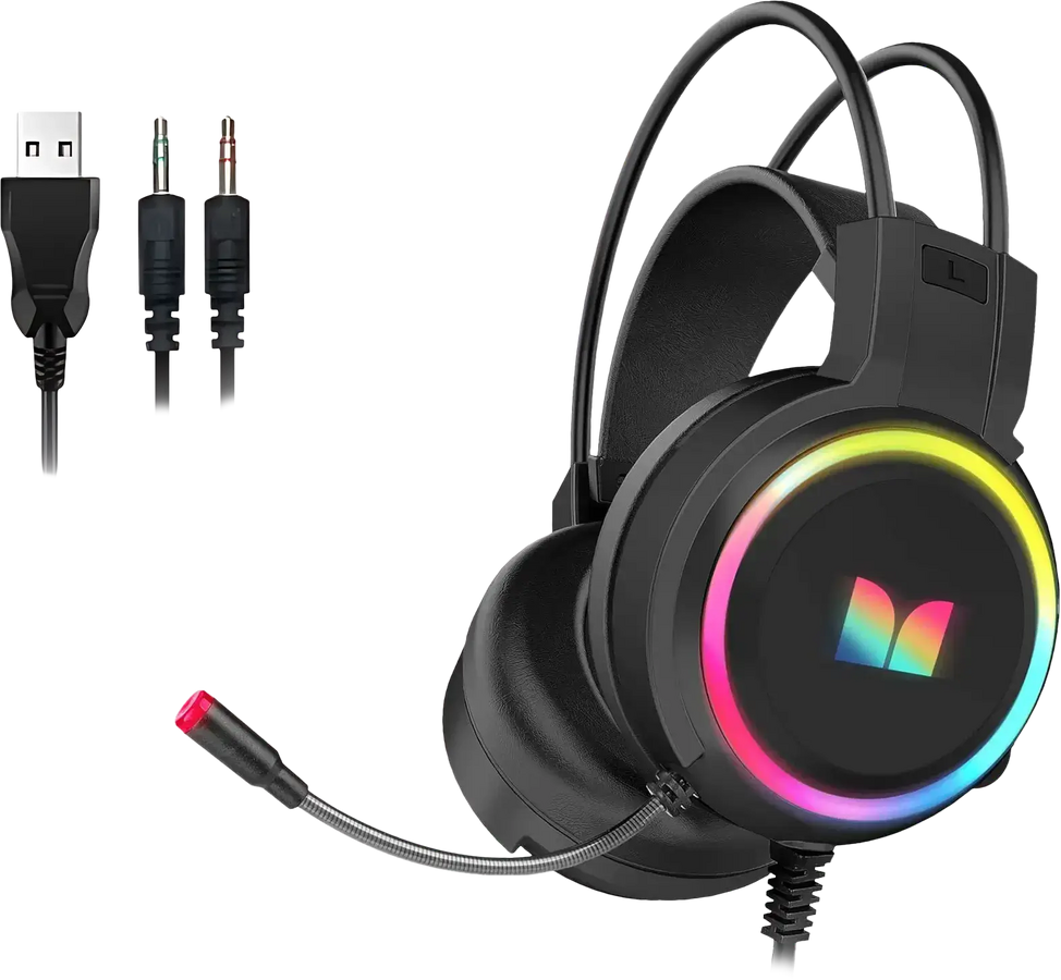 Monster G902 Wired RGB Gaming Headset - Black