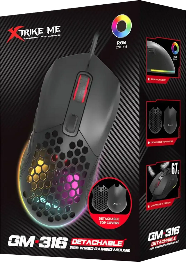 Xtrike Me GM316 Wired RGB Gaming Mouse - Black – image 2