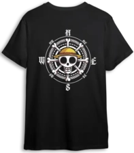 One Piece Compass LOOM Oversized T-Shirt - Black  for sale in Egypt from Games2Egypt