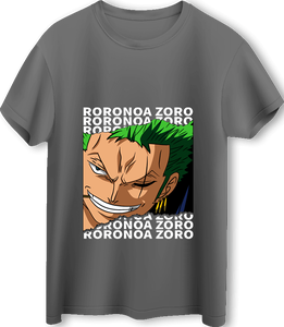 تي شيرت Roronoa Zoro LOOM كبير الحجم من سلسلة الرسوم المتحركة One Piece - رمادي -  للبيع في مصر من خلال Games2Egypt