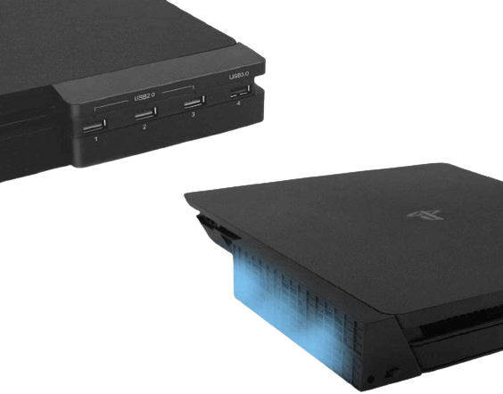 مجموعة تبريد و موزع USB لجهاز PS4 Pro، - 4 منافذ USB + مراوح  للبيع في مصر من خلال Games2Egypt