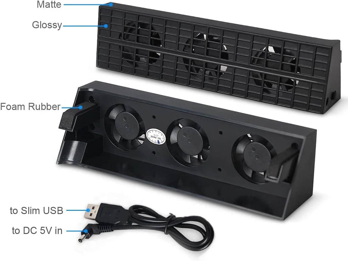 Ps4 slim Cooler & USB Hub Combo Kit, -4-Port USB + fans – image 4