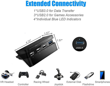 مجموعة تبريد و موزع USB لجهاز PS4 Pro، - 4 منافذ USB + مراوح  للبيع في مصر من خلال Games2Egypt