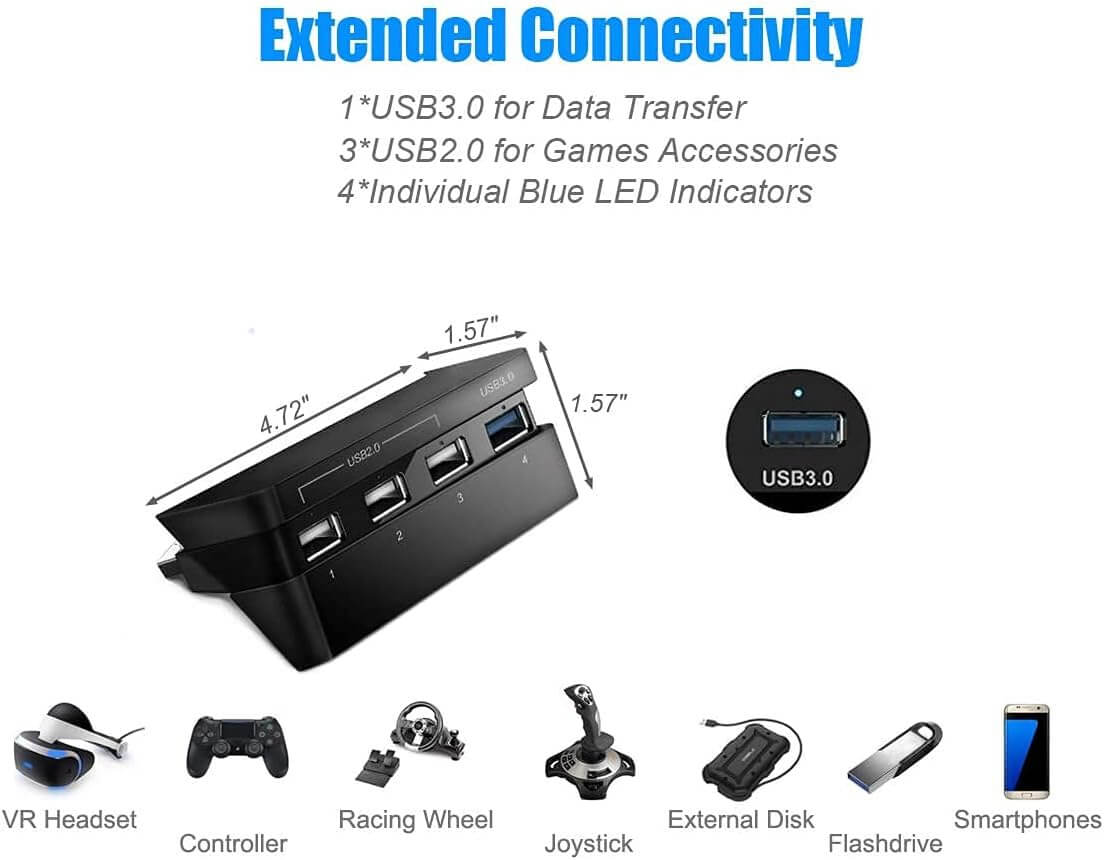 Ps4 slim Cooler & USB Hub Combo Kit, -4-Port USB + fans – image 5