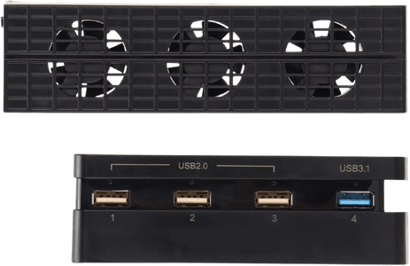 Ps4 slim Cooler & USB Hub Combo Kit, -4-Port USB + fans