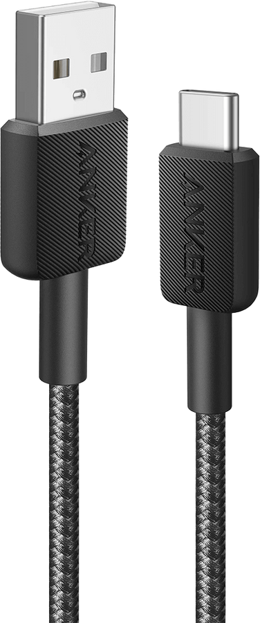 Anker 322 Type-A to Type-C Cable (3ft Braided) Black – image 2