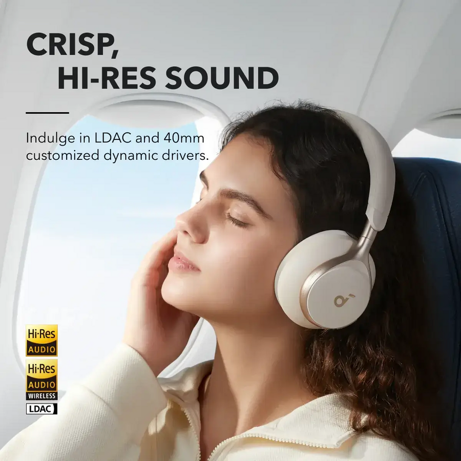Soundcore by Anker Space One | Active Noise Cancelling Headphones - Latte Cream – image 4