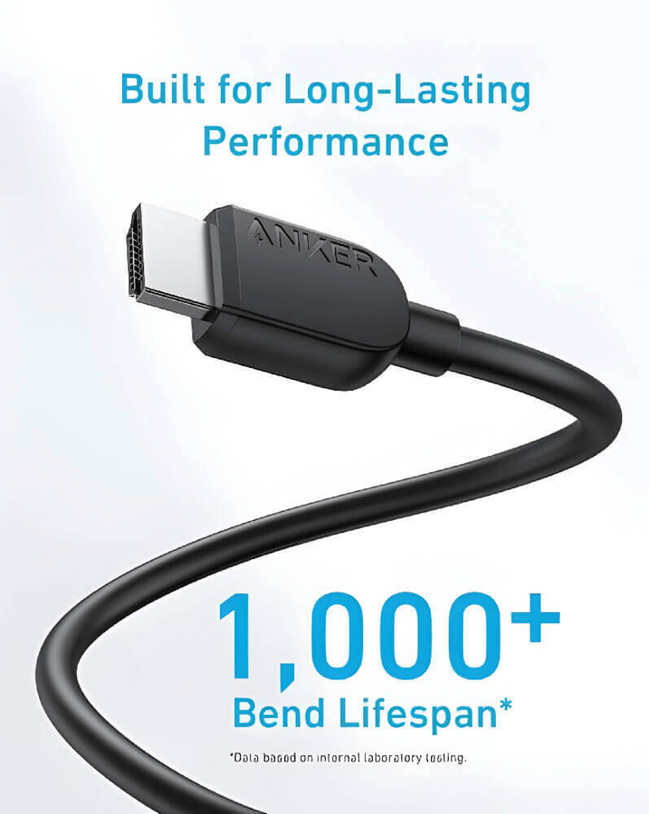 كابل HDMI انكر 8K@60 هرتز 6ft الترا اتش دي 4K@120 هرتز HDMI إلى HDMI - أسود – صورة 4