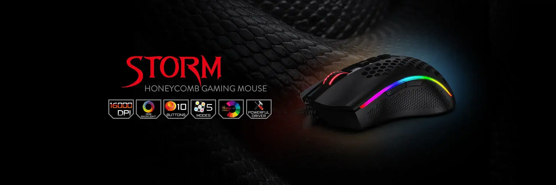 ماوس الألعاب Redragon M808 Storm خفيف الوزن RGB  للبيع في مصر من خلال Games2Egypt