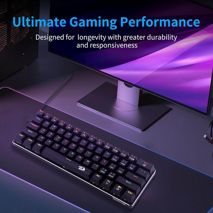 كيبورد جيمنج ميكانيكي  K613 JAX 60% سلكي أسود من ريدراجون - سويتش أزرق  للبيع في مصر من خلال Games2Egypt
