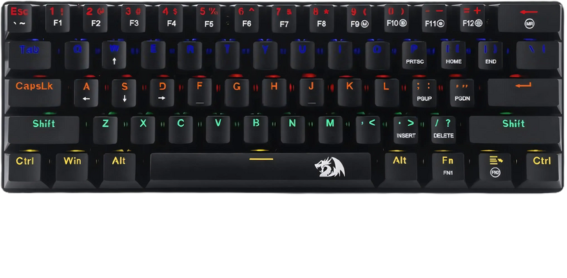 Redragon K613 JAX 60% Wired Black Gaming Mechanical Keyboard - Blue Switches