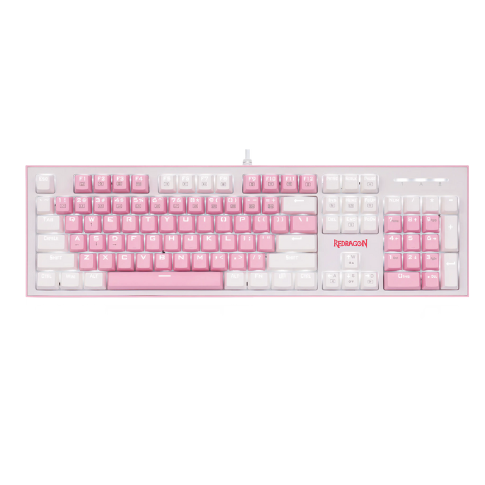 Redragon K623 HADES لوحة مفاتيح ميكانيكية للألعاب بمفاتيح مزدوجة اللون باللون الأبيض LED  للبيع في مصر من خلال Games2Egypt