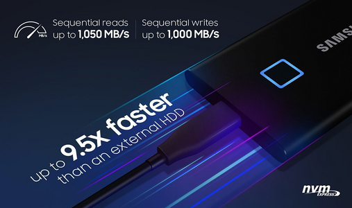 وحدة تخزين  SSD T7 Touch خارجية من سامسونج - سوداء - 1 تيرا  للبيع في مصر من خلال Games2Egypt