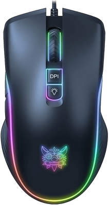Onikuma CW908 Wired Gaming Mouse - Black