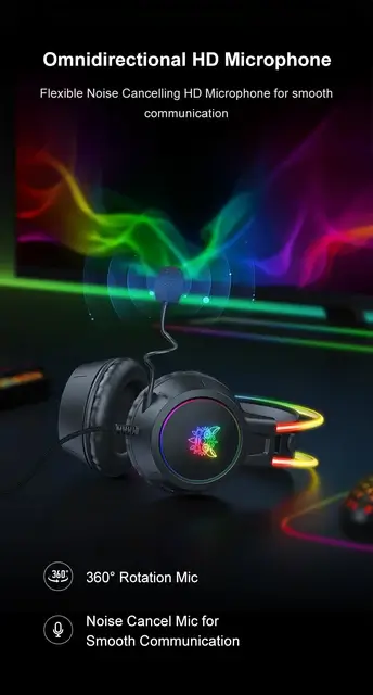 Onikuma X15 Pro Wired RGB Gaming Headset - Black – image 4